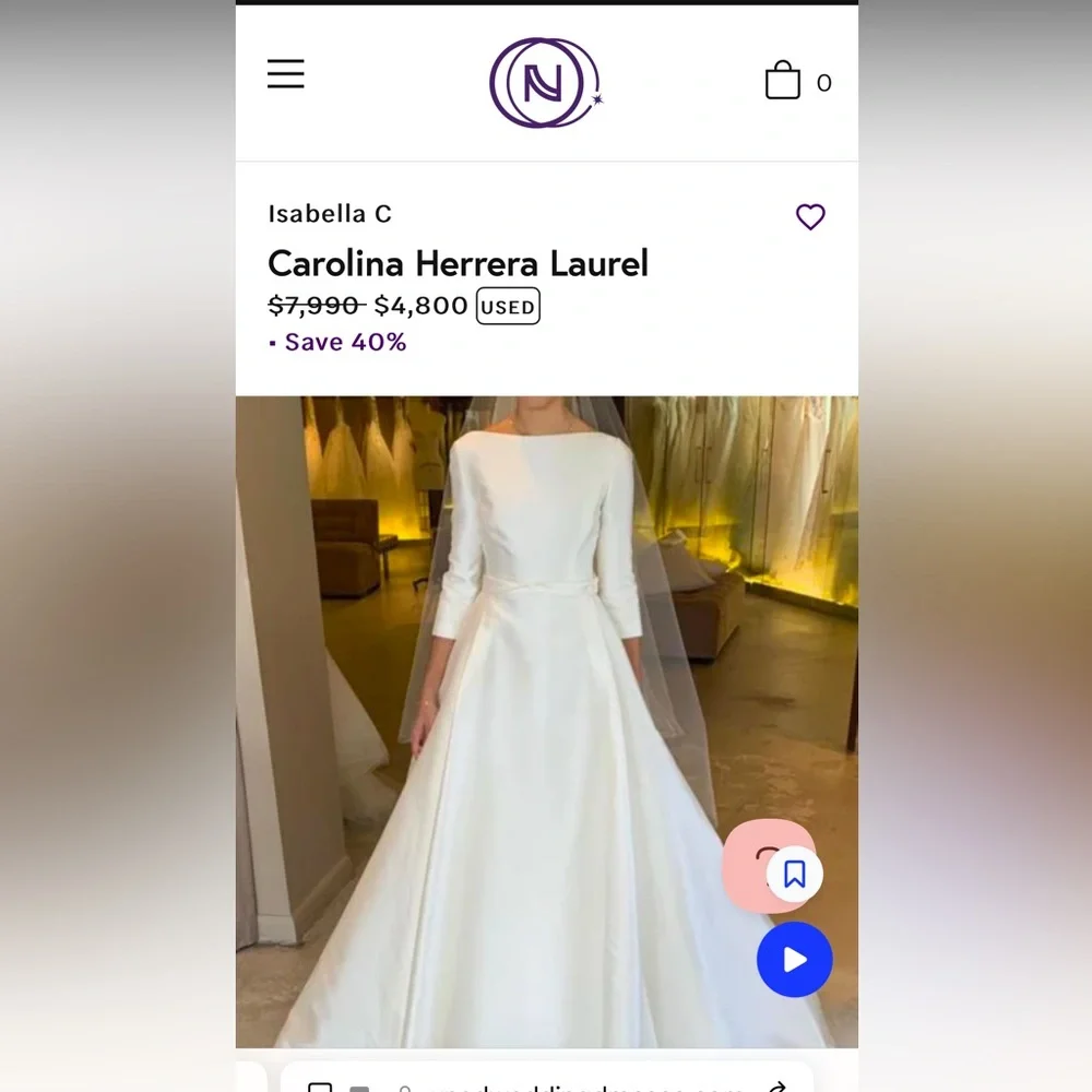 Carolina Herrera - Laurel Wedding Gown - Picture 6 of 10